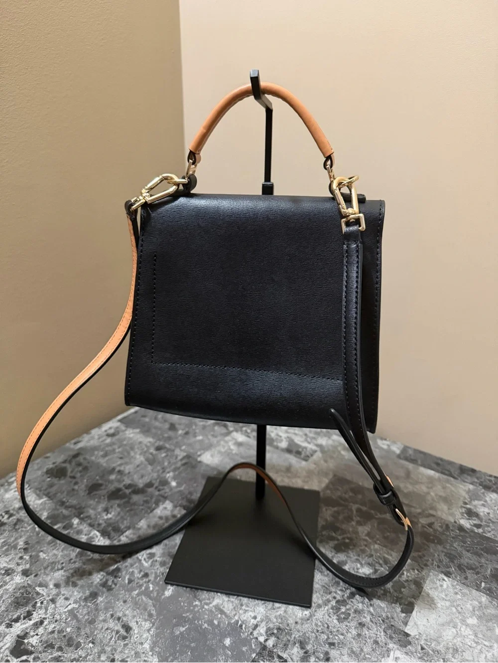 Tory Burch Black Leather Top-Handle Crossbody Bag - Picture 5 of 10